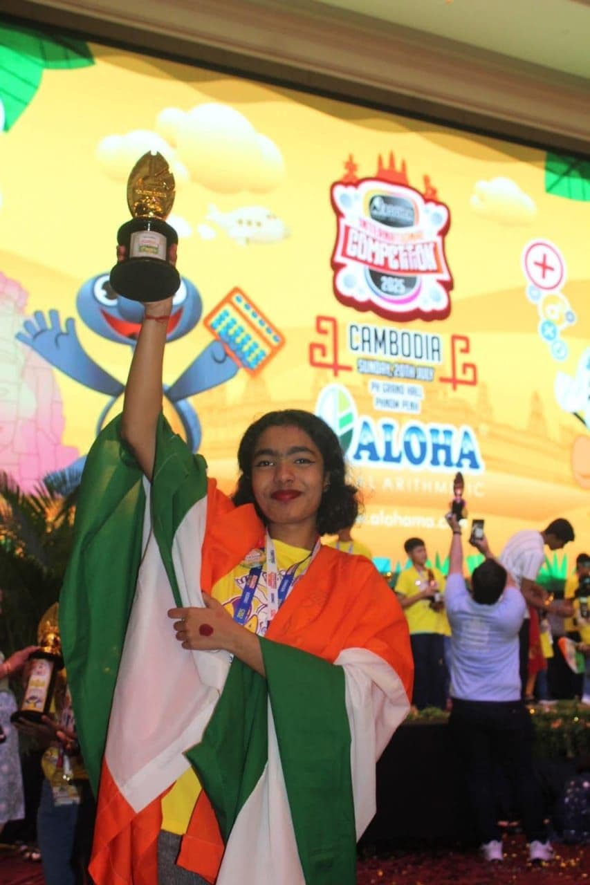 Sristica Choudhury of Std X secured 1st runner-up position in Aloha Mental Arithmetic International Competition
